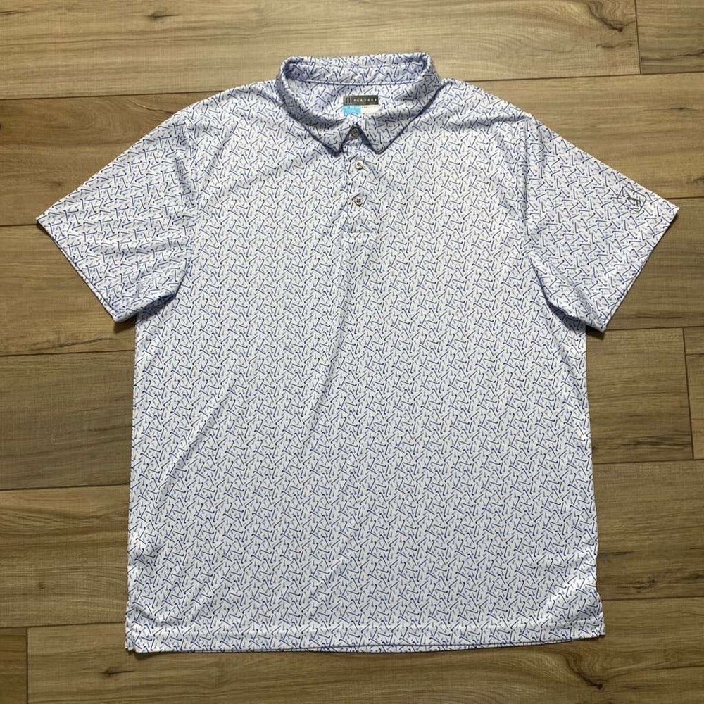 PGA Tour‎ Pro Series Mens Short Sleeve Polo Shirt Clubs And Tees Print XXL